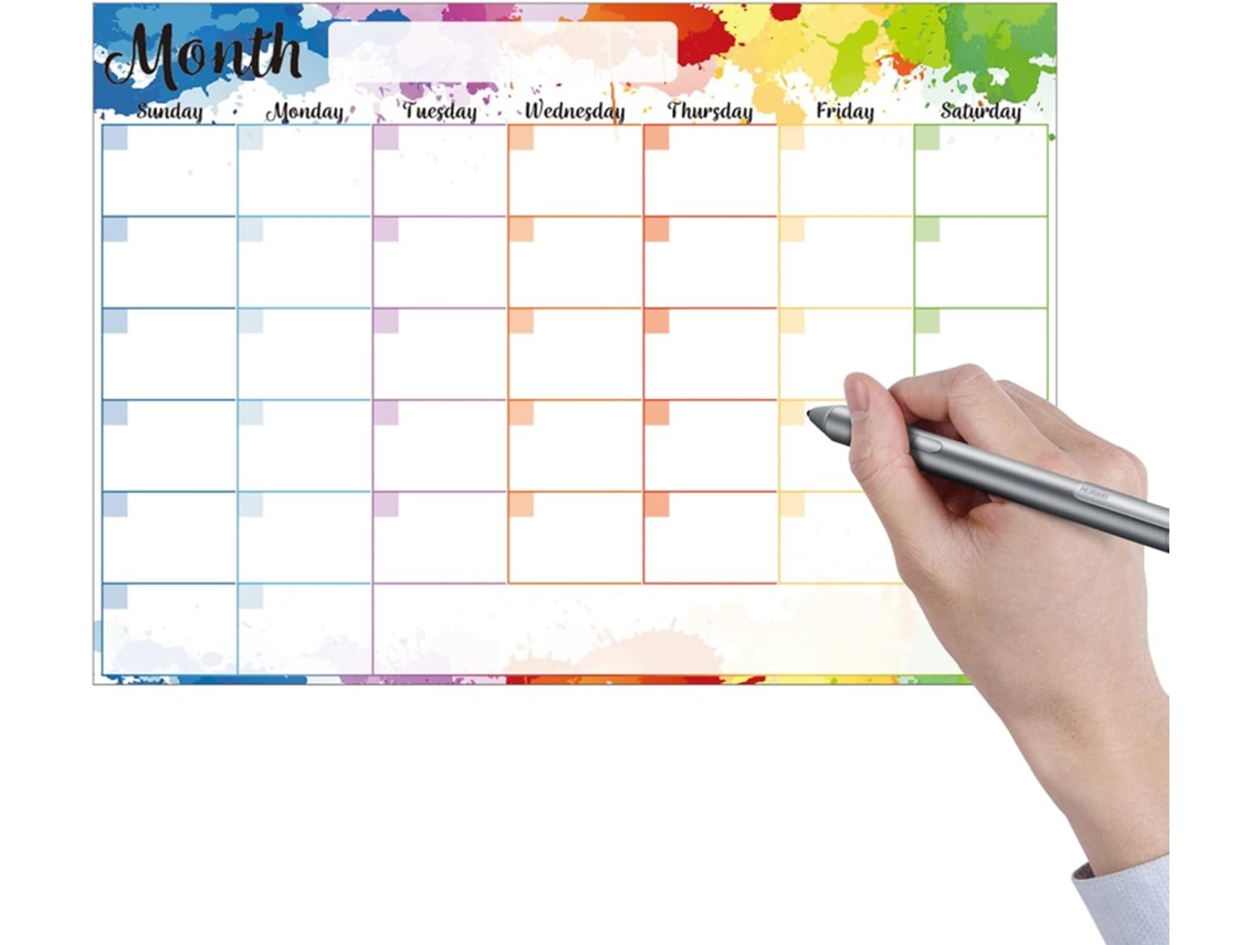 Calendário De Geladeira Com Quadro Branco E Superfície Para Escrever E Apagar, De Agenda Mensal