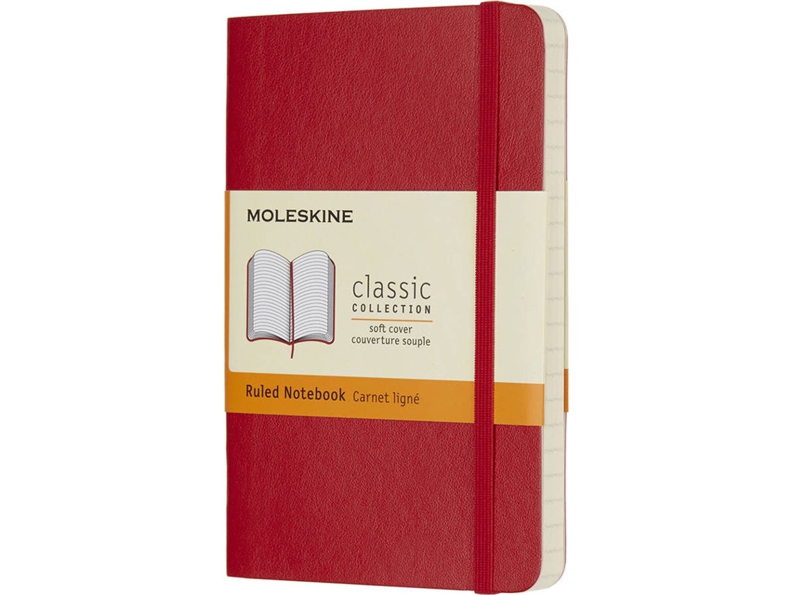 Bloco de Notas MOLESKINE Soft Vermelho (Pautado)