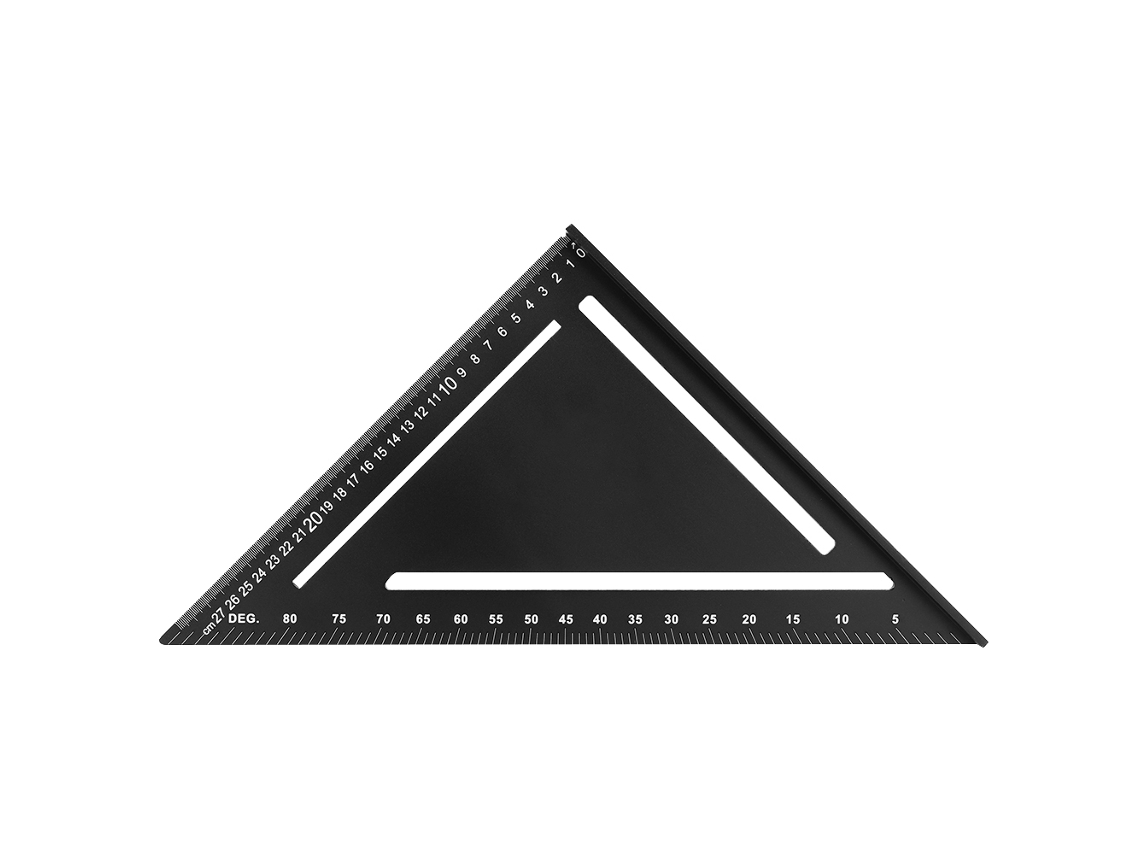 Regua Triangular YURU de Alumínio com Protetor, 0-90°, 300mm