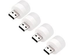 Conjunto De 4 Mini Luminárias Cabeceira Redondas Usb Lifkome, Luz
