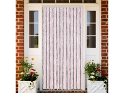 Vidaxl Cortina Anti-insetos 100x220 Cm Chenille Cinza-prateado E Rosa