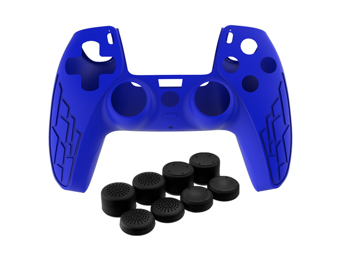 Capa Para Ps5 Com 8 Protetores De Polegar (azuis) Spqment