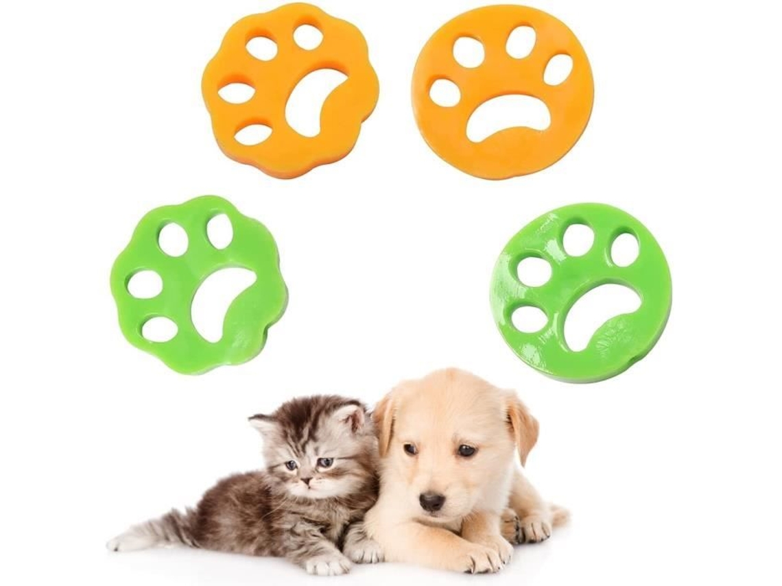 Removedores de pêlos de animais de estimação, removedor de pêlos de animais de estimação de 4 peças, bola anti-pêlos, máquina de lavar cabelo, coletor