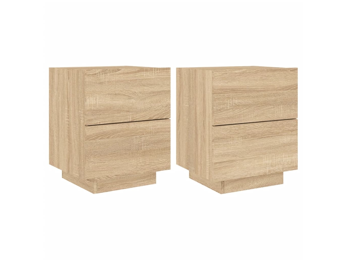 Bedside Cabinet, Bedside Cabinets Vidaxl Marrom Madeira Processada (n/a)