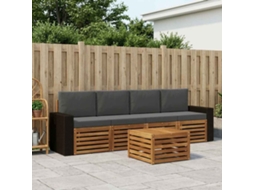 Vidaxl Conjunto De Sofás Para Exterior 5 Pcs Natural E Antracite