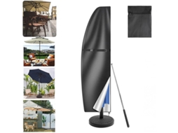 Capa Guarda-sol Suspenso Oxford Preto Comprimento 205cm, Impermeável, Zíper + Vara Suporte, Inclui Bolsa De Armazenamento.