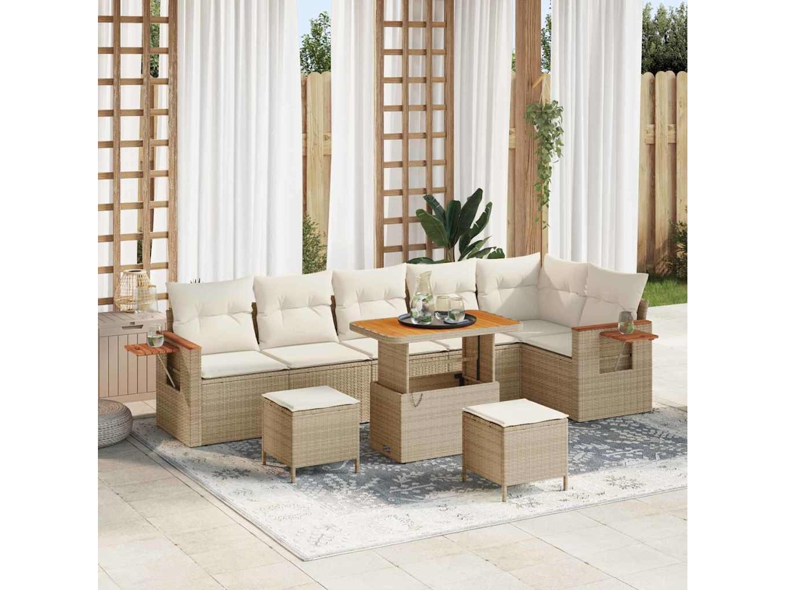 Vidaxl Conjunto De Sofá De Jardim 11 Unid. 9-número De Lugares