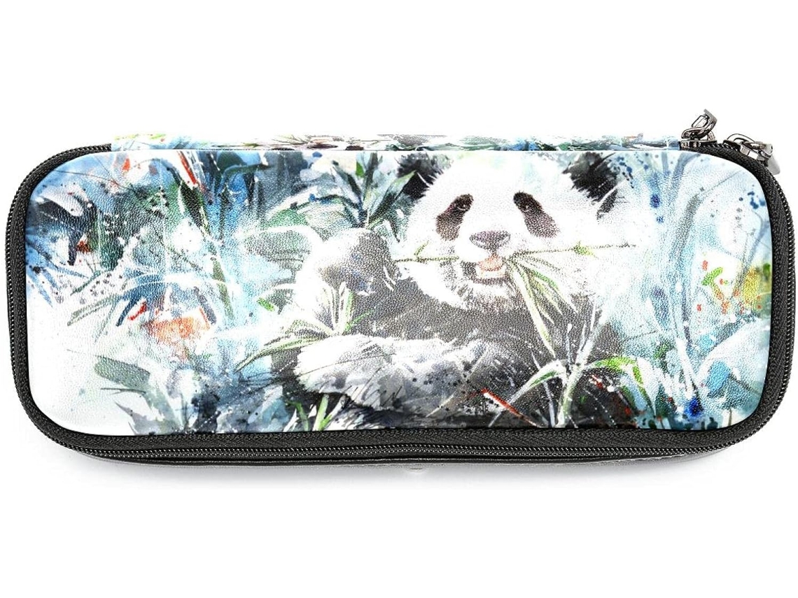 Estojo para lápis com estampa de panda, grande capacidade, organizador para marcadores e maquiagem, ideal para a escola.