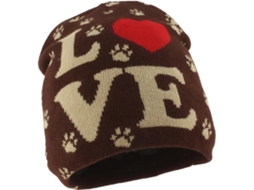 Gorro SFUSHOS de malha acrílica com estampa de coração, inverno