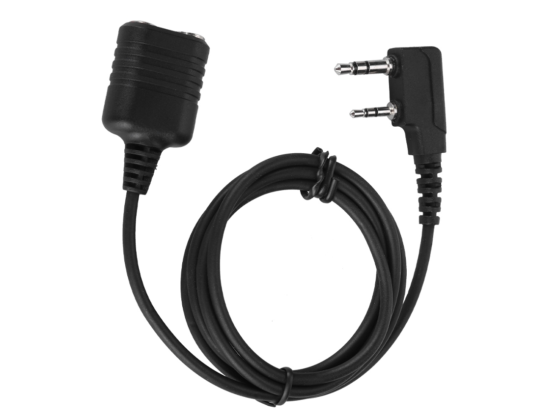 Aetheria cabo de Extensão para Microfone Walkie Talkie 2 Pinos Cabeça K Compatível com Kenwood Baofeng