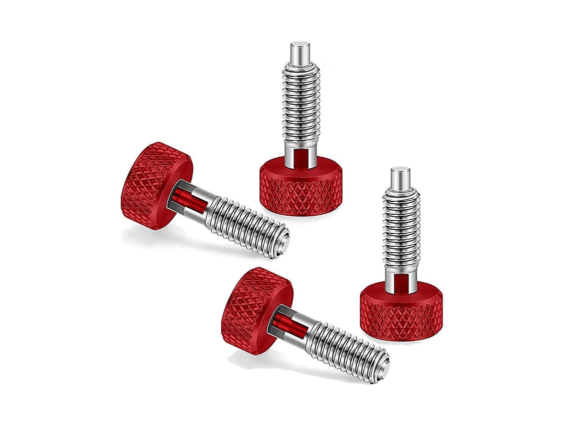 4 Piezas de Plunger de Resorte Retrátil, Vermelho, com Cabo Canalado, Pinos de Liberação Rápida para Rodillos Vermelhos S/MARCA