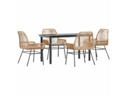 Garden Dining Set, Garden Dining Sets Vidaxl Marrom Rattan / Vime (140 X 70 X 74 Cm)