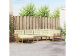 Vidaxl Conjunto De Sofás Para Exterior 5 Unid. Branco E Creme