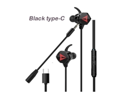 Auscultadores Gaming com Conjunto de Microfone Duplo Destacável para Ps4 Pc Laptop Interface Preta Tipo C
