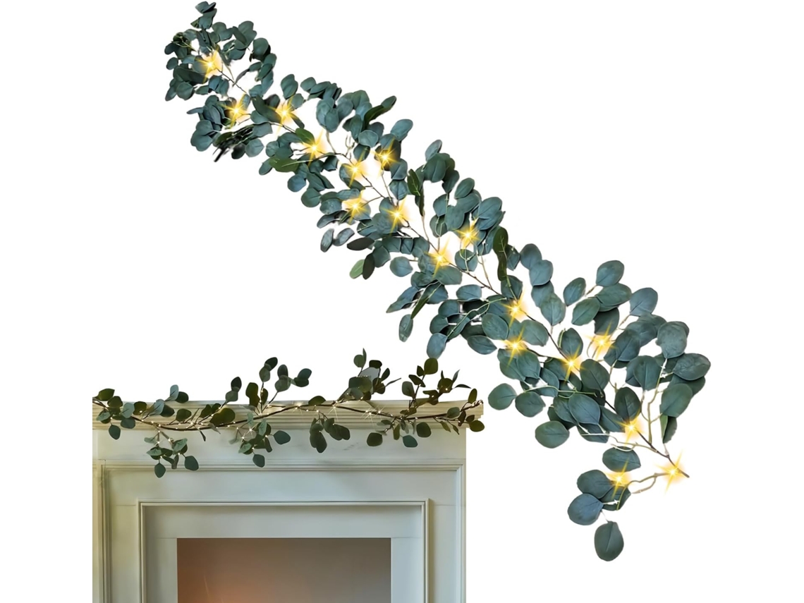Guirlanda De Natal Com Oliveira E Árvore Brilhante, Iluminada 1,80 M,