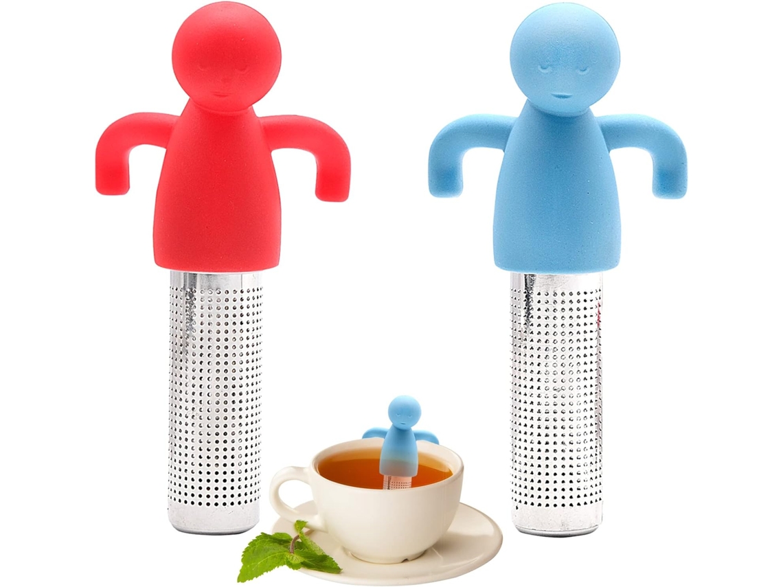 2 Infusores De Chá, Aço Inoxidável E Silicone De Qualidade Alimentar