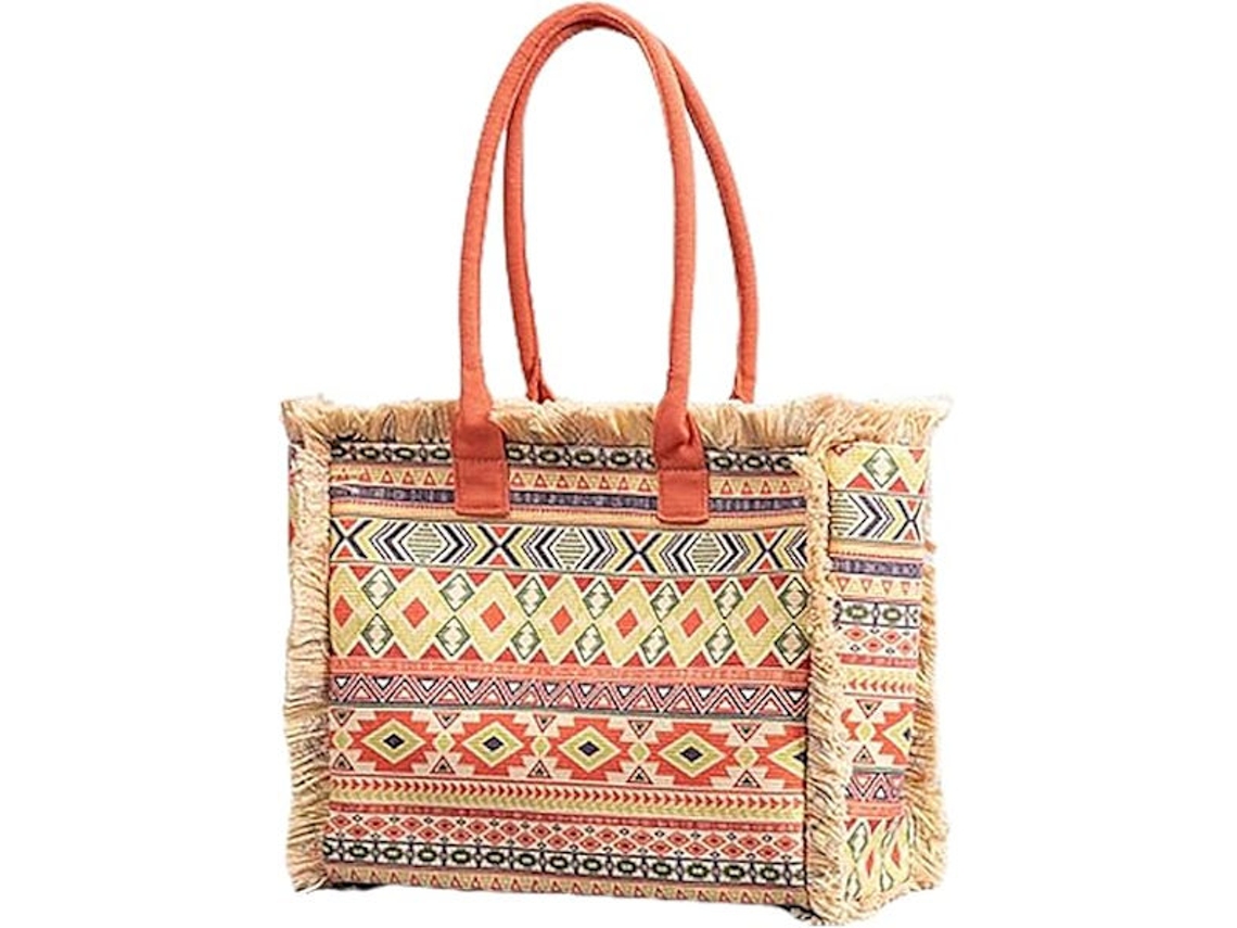 Bolsa de Lona AQUAFORGE étnica, tote retrô, praia, boêmia