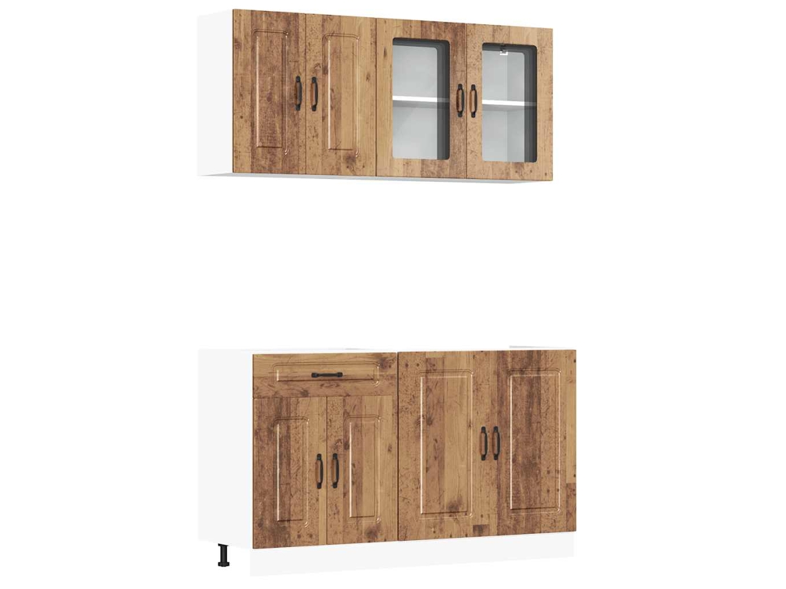 Conjunto de 4 Armários de Cozinha Madeira Velha MAISON EXCLUSIVE