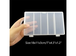 Caixa De Armazenamento De Acessórios De Pesca Transparente Em Plástico Com 5 Compartimentos Para Iscas, Anzóis, Joias, Viagem 18x11x3cm