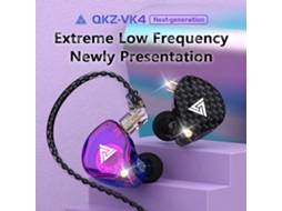 Fones De Ouvido Fio 3.5mm Qkz Vk4 Intra-auriculares Esportivos Com Microfone Controle In-line Cabo Removível