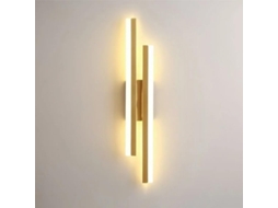 Luminária Parede Led Dourada Moderna Para Quarto E Sala