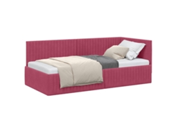 Estrutura de Cama de Canto Vinho Vermelho 90 Cm X 190 Cm Veludo MAISON EXCLUSIVE