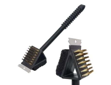 Escova de Limpeza para Churrasco WT-33 1 Escova para Churrasco com Esponja Raspadora
