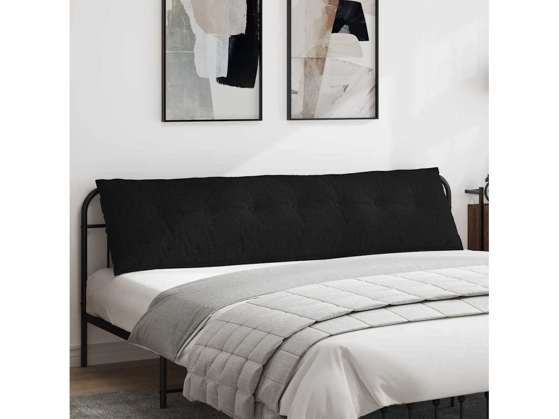 Vidaxl Travesseiro Para Costas Preto 200 X 19 X 50 Cm Tecido
