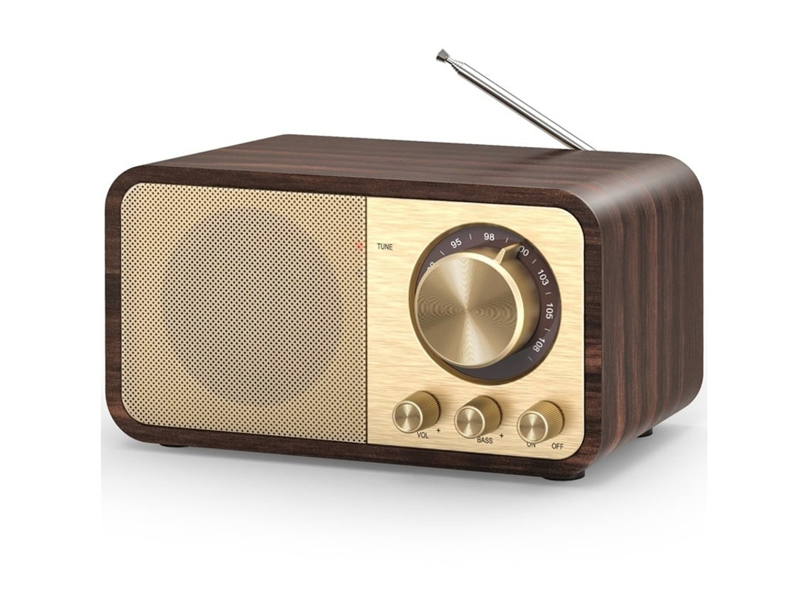Rádio Fm Bluetooth Retrô, Rádio Nostalgia Com Alto Falante De 5 W, Rádio Transistor Bluetooth Retrô Com Bateria Recarregável De 2.000 Mah Rá Yizhood