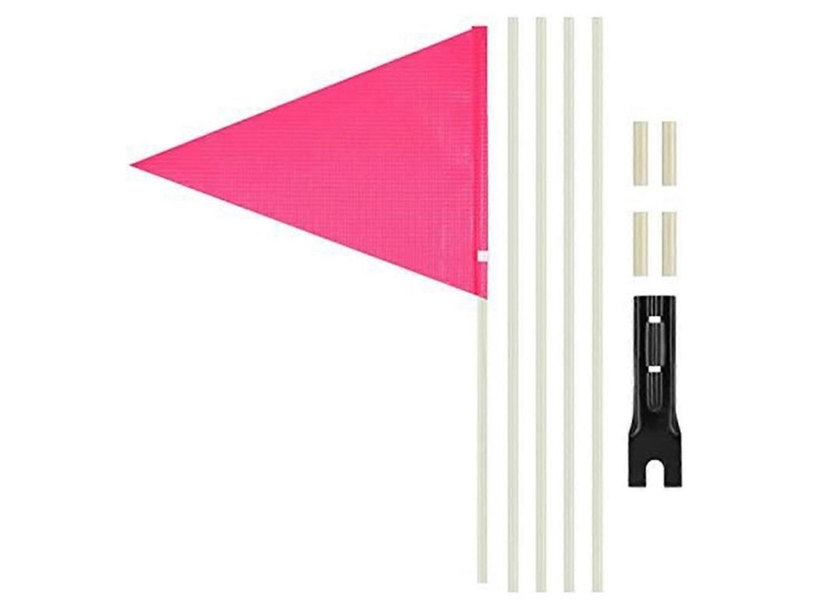 Bandeira De Segurança Para Bicicleta Com Material Durável, Alta Visibilidade E Instalação Fácil - Rosa/vermelha Rosa