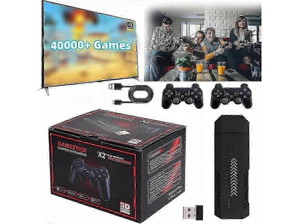 X2 Plus 64g 30000 Jogos Gd10 Pro 4k Game Stick 3d Hd Retro Videogame Console Controle Sem Fio Tv 50 Emulador Para Ps1/n64/dc S Ly Ebike