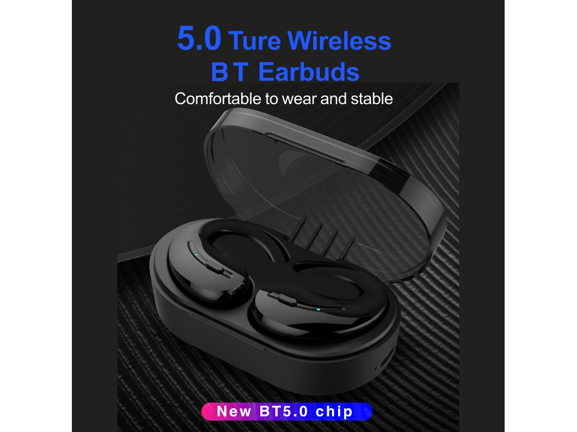 Fones Bluetooth EOOCOO TWS A8 com gancho, som 4D