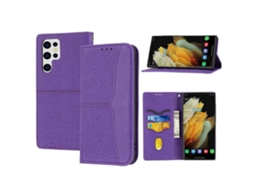 Capa De Celular Em Couro Sintético Com Textura Trançada E Fecho Magnético Para Samsung Galaxy S23 Ultra 5g