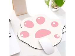Mouse pad com padrão de gato, design de garra, rosa/branco, 28x25cm S/MARCA