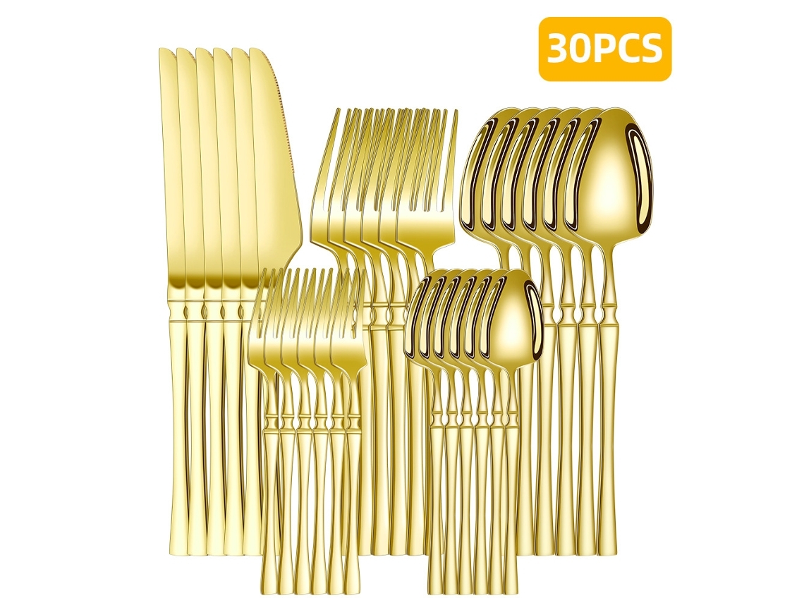 Conjunto De Talheres De Cozinha Em Aço Inoxidável 30 Peças Yunzii (ouro)