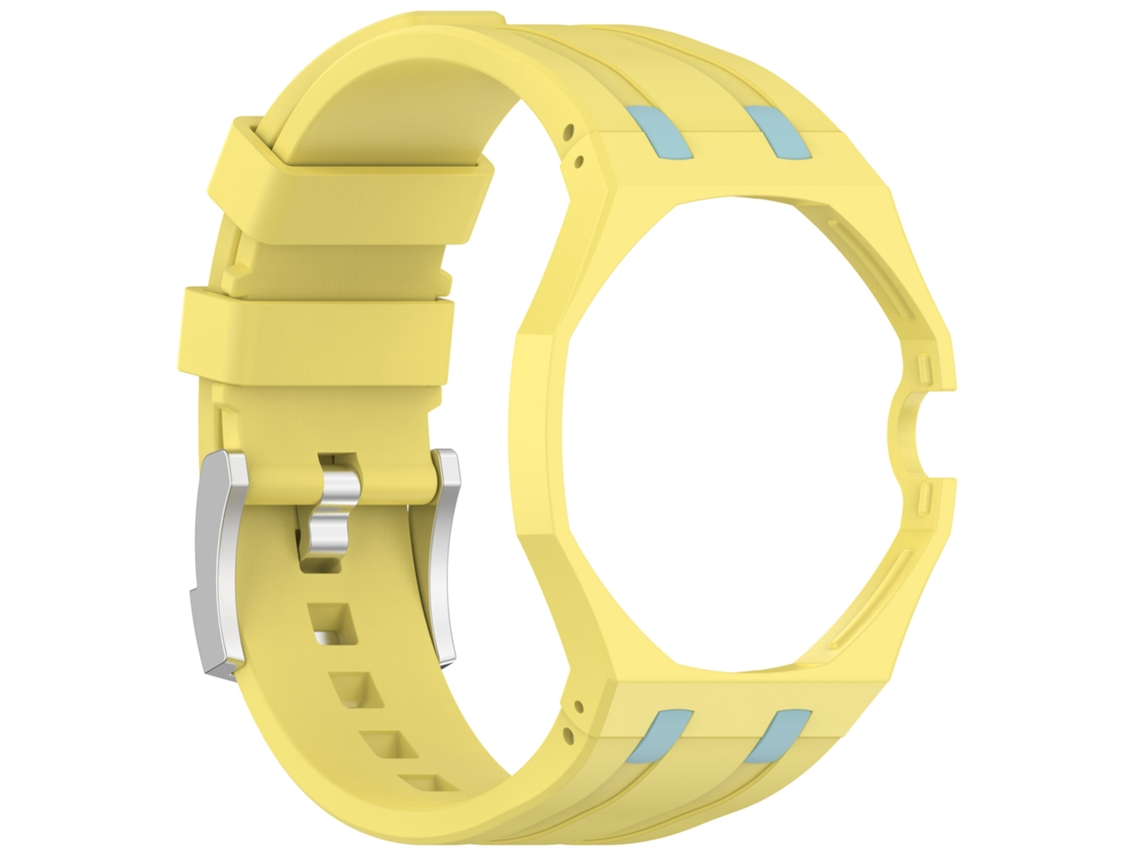 Bracelete de Silicone Para Swatch Royal Pop Coroa Às 3 Horas (savonnette Estilo-amarelo)