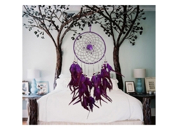 Redecoração De Parede Artesanal Rede De Caçador De Sonhos Pendente Para Lar Presente (roxo)