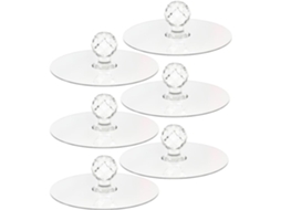 Ultechnovo Conjunto De 6 Puxadores Cristal Acrílico Com Adesivo Forte, Fáceis De Instalar, Para Guarda Roupa Ou Cômoda