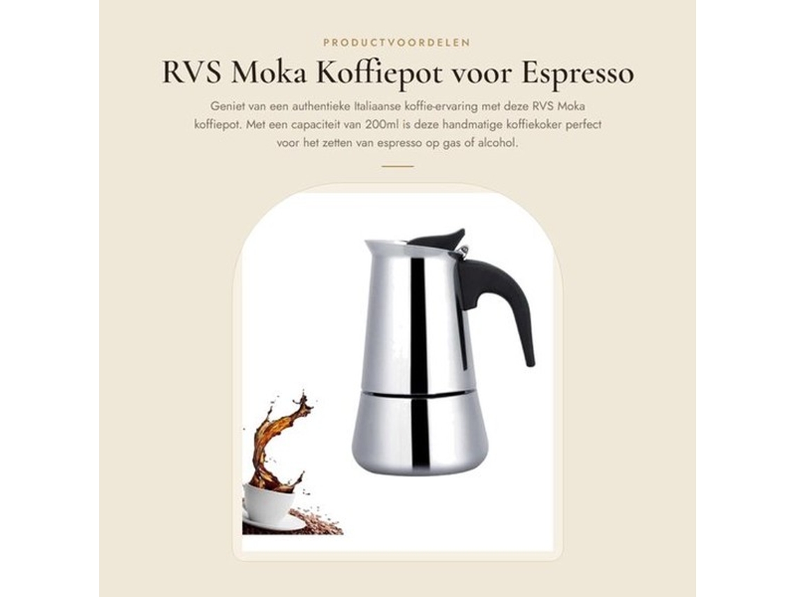Pote De Café Rvs - Moka Pot - Café Eletrodoméstico - Italiano - 200ml - Bicicleta De Café