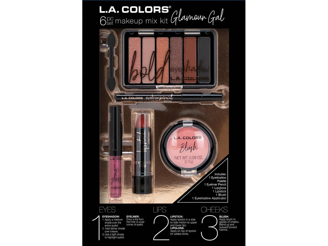 Conjunto de Maquilhagem L.A. COLORS Get The Look Glamour Gal (6 peças)