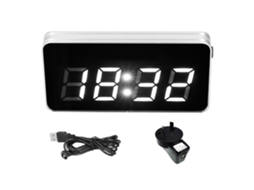 Relógio de mesa Baok com espelho de vidro, função luminosa, LED, calendário perpétuo e plugue padrão australiano para casa e escritório.