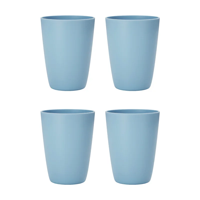 (4 Azuis) Copos De Plástico Reutilizáveis, Adequados Para Cozinhas Domésticas E Dormitórios.
