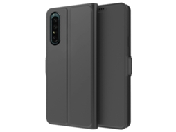 Compre Para Sony Xperia 5 Iii 5g Capa De Couro Pu Com Compartimento Para Cartão E Fecho Magnético, Capa Flip Preta