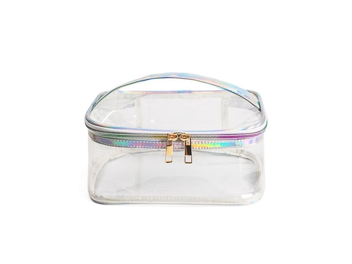 2026 bolsa de Maquillaje Transparente Resistente À Água, Organizador Portátil de Viagem de Pvc com Camada Dupla e Alça Grossa