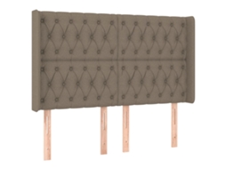 Cabeceira Cama com Abas Tecido Cinza Acastanhado MAISON EXCLUSIVE (147x16x118 cm)