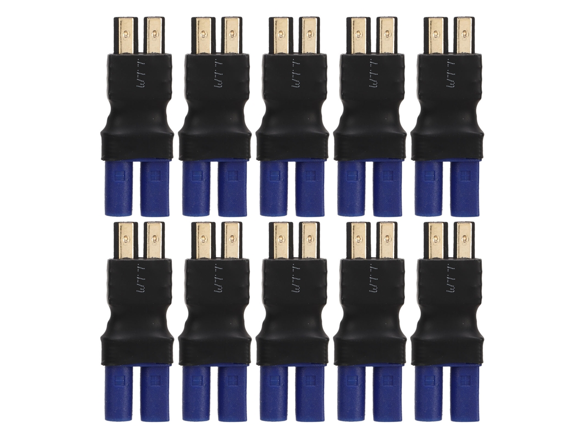 10 Adaptadores Ec5 Para Traxxas Macho De Borracha Plástica Cobre Para Carro Avião Barco Rc Seguro Leve