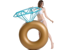 Flotador Hinchable de Anillo de Diamante para Piscina Decoración Fiesta de Soltero Recreación Acuática Adultos