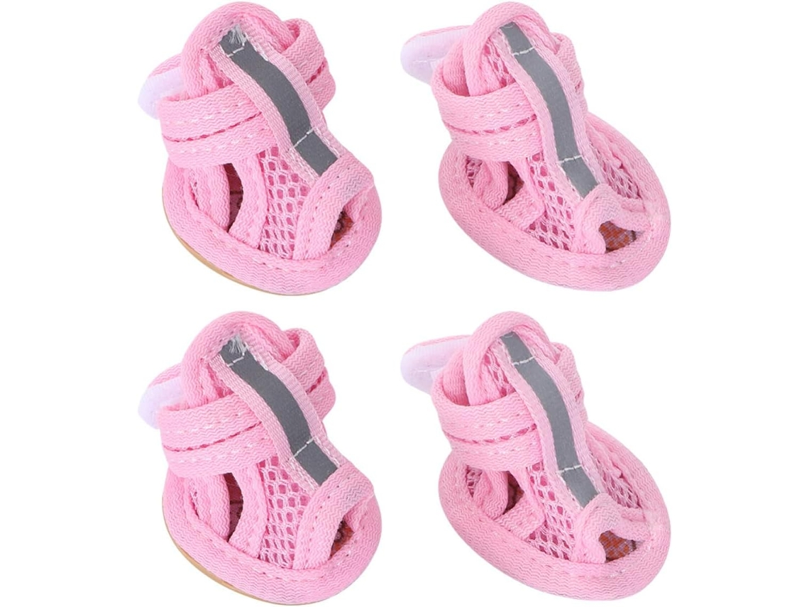Conjunto De 4 Sandálias Rosa Cães, Respiráveis