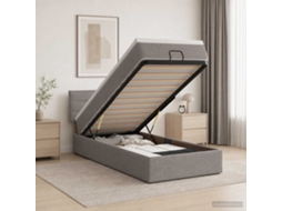 Vidaxl Cama Ottoman Com Colchão Cinzento-acastanhado 80 X 200 Cm