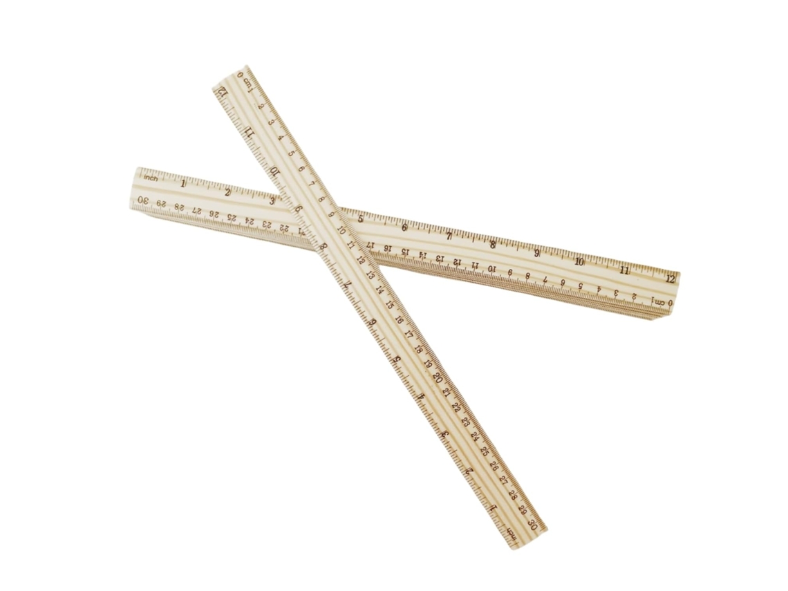 Réguas De Madeira 30 Cm (12 Polegadas) Para Estudantes, Medição Régua